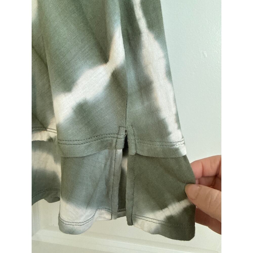 One world Sage Green and White Tie Dye Boho Blouse - Picture 6 of 7
